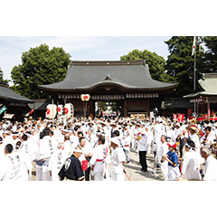 発輿祭で須賀神社境内に集う神輿