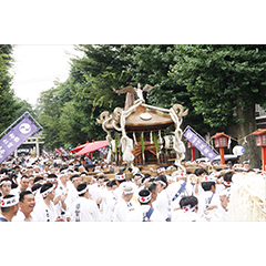 日本一の大神輿と須賀神社参道